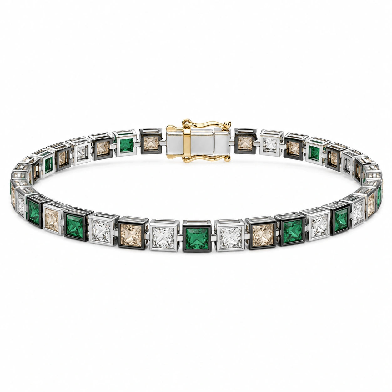 Vergoldetes Tennisarmband mit Buntem Zirkonia-homverica