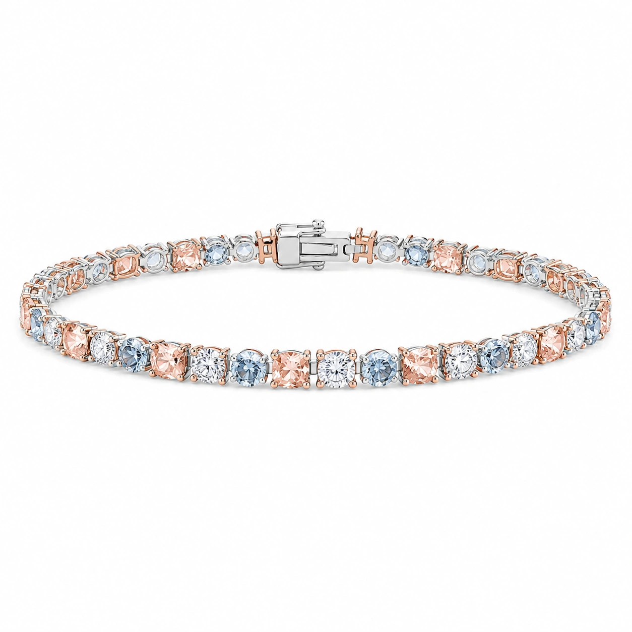 Goldenes Tennisarmband mit funkelnden Kristallen-homverica