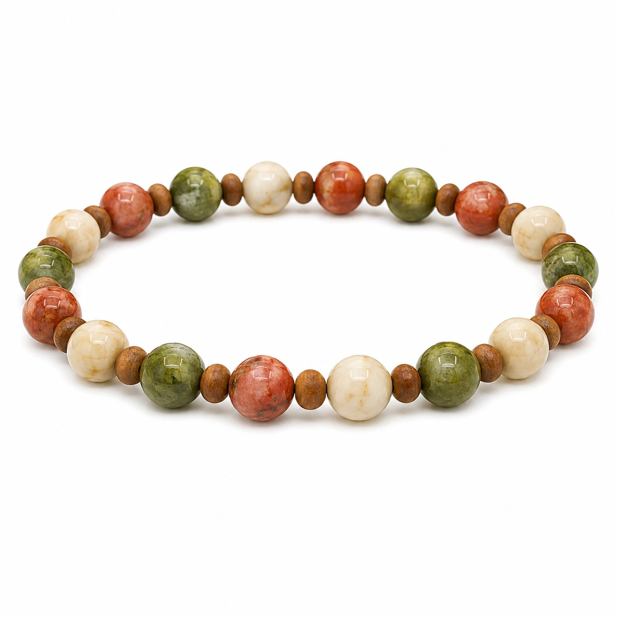 Elastisches Armband mit Natursteinperlen in Multicolor-glarnovex