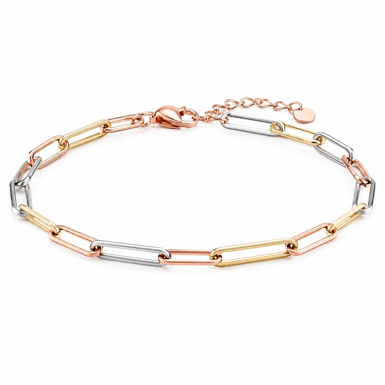 Damen Armband Dreifarbig Kettenglieder 20 cm-glarnovex
