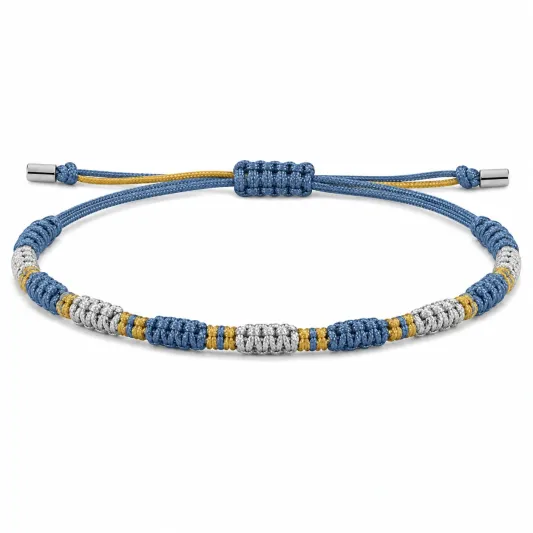 Makramee-Armband Verstellbar Blau/Gelb/Weiß 18 cm-glarnovex