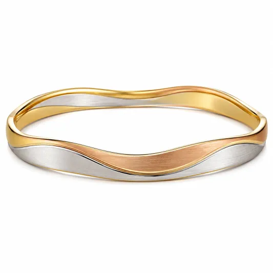 Eleganter Dreifarbiger Armreif - Gold, Silber, Roségold-glarnovex