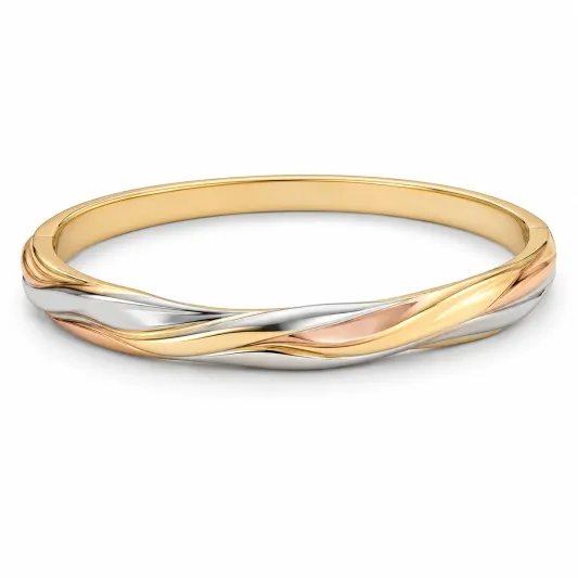 Damen Armreif Dreifarbig Gold Silber Roségold-glarnovex