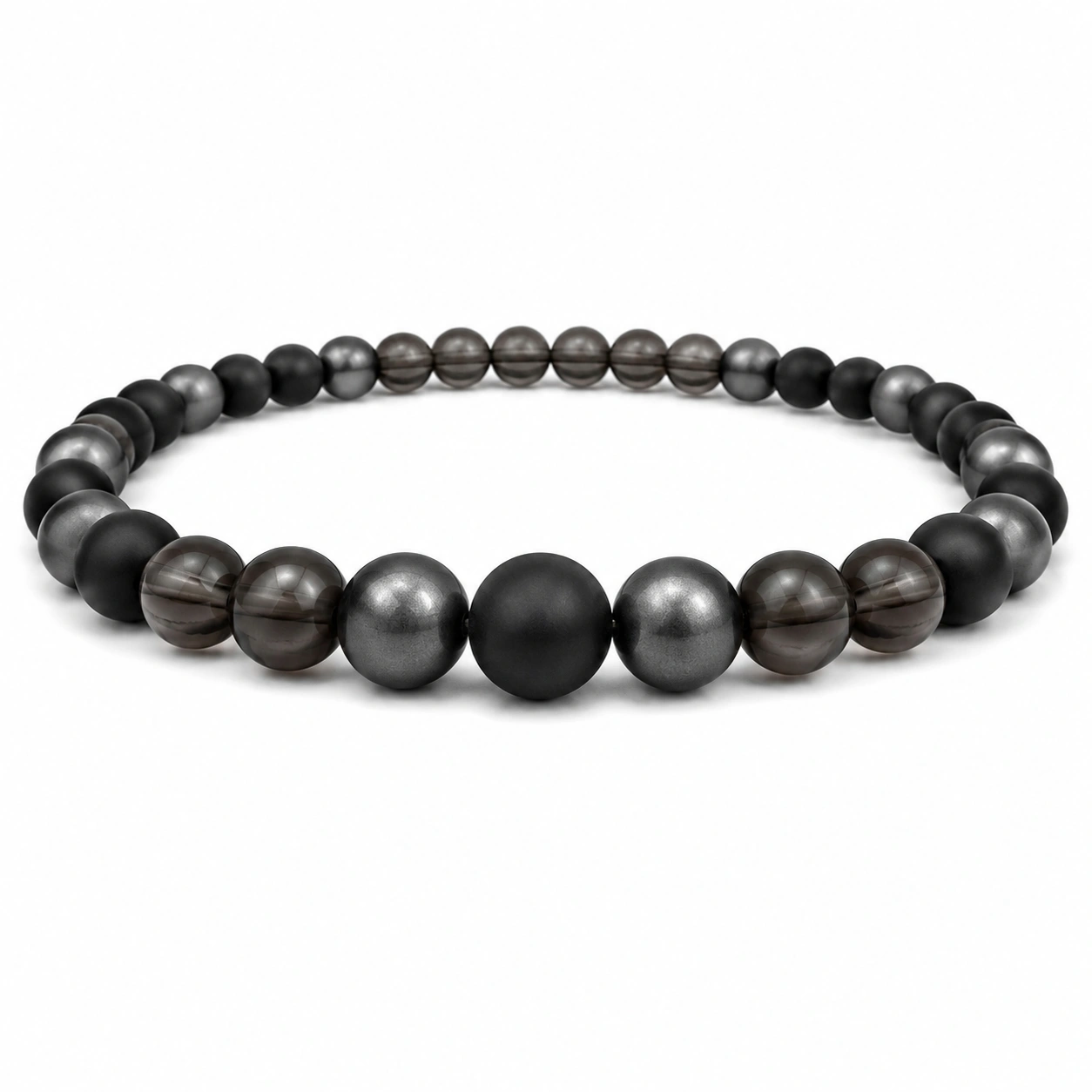 Herrenarmband Schwarz und Grau 21cm-decozrina
