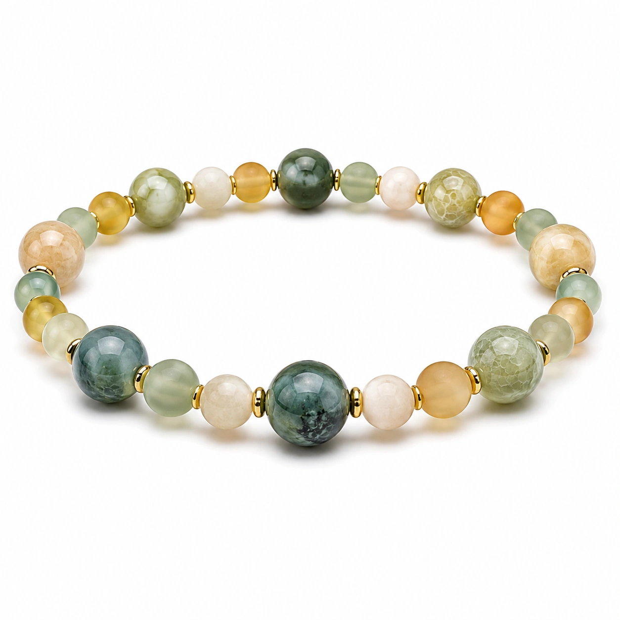 Elastisches Armband aus Naturstein mit bunten Perlen-decozrina