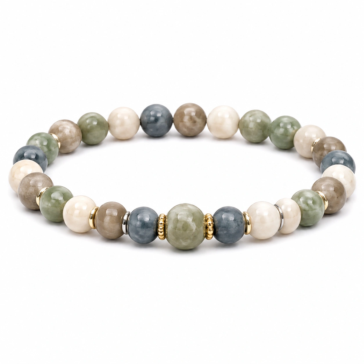Elastisches Naturstein-Armband in Mehrfarbig-decozrina