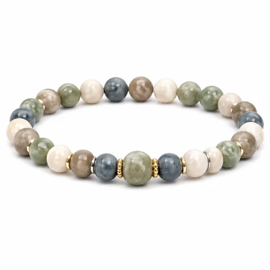 Elastisches Naturstein-Armband in Mehrfarbig-decozrina