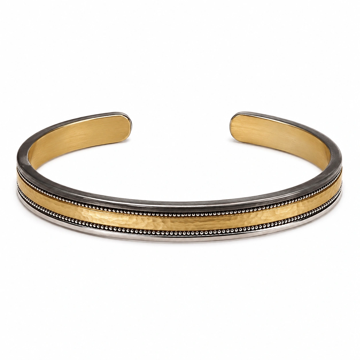 Minimalistischer Armreif in Silber und Gelbgold-decozrina