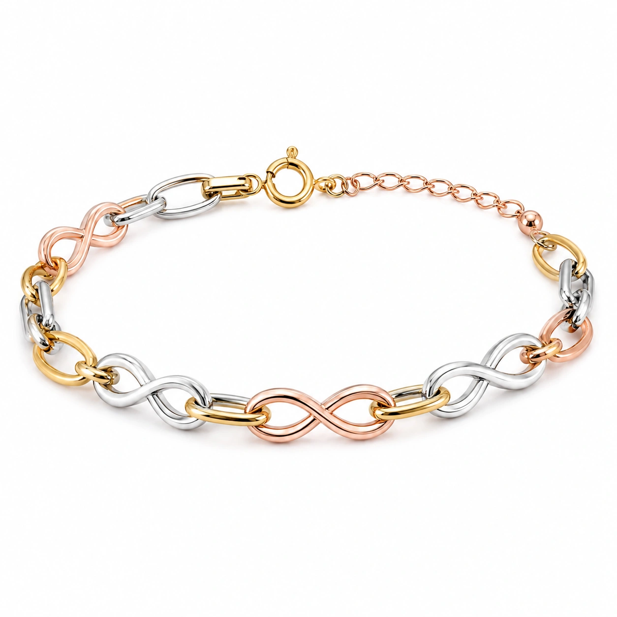 Armband Damen Unendlichkeitsdesign Bicolor Gold, Roségold, Silber-decozrina