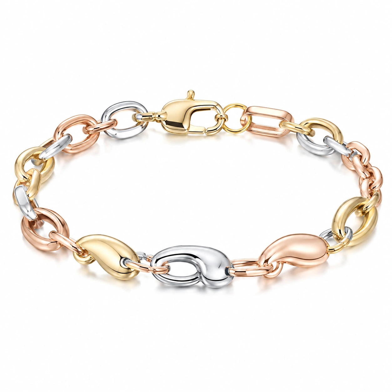 Damen Armband mit Mehrfarbigen Kettengliedern, 19cm-decozrina