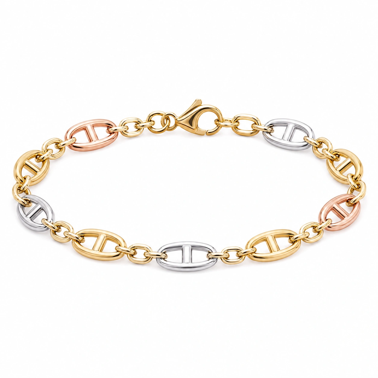 Damen Armband in Gold-, Silber- und Roségoldtönen mit Karabinerverschluss-decozrina