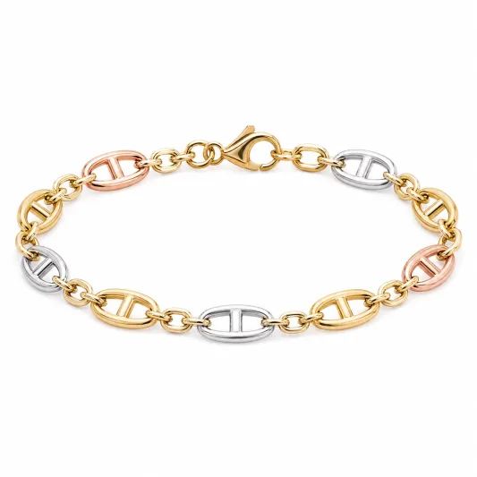Damen Armband in Gold-, Silber- und Roségoldtönen mit Karabinerverschluss-decozrina