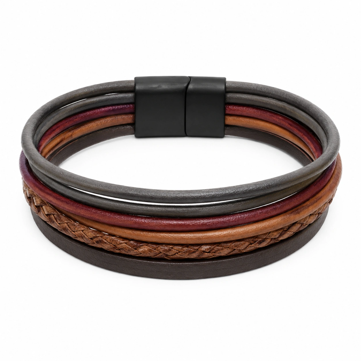 Mehrfarbiges Lederarmband mit Magnetverschluss-decozrina