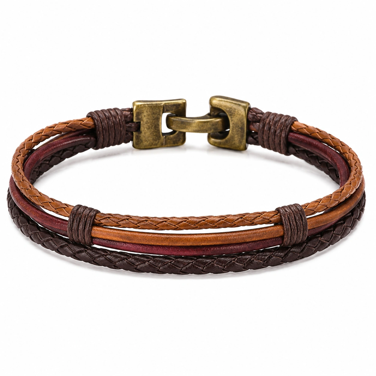 Mehrfarbiges geflochtenes Armband mit Hakenverschluss-decozrina
