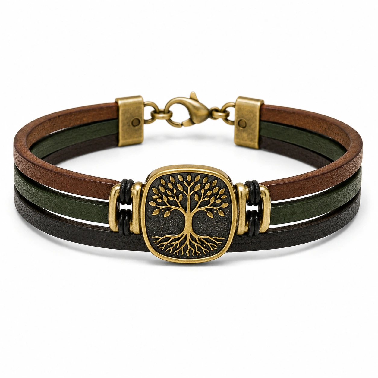 Mehrfarbiges Armband mit Lebensbaum-Anhänger-decozrina