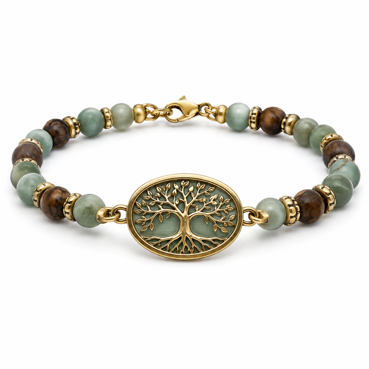 Elegantes Lebensbaum-Armband mit Natursteinperlen-decozrina