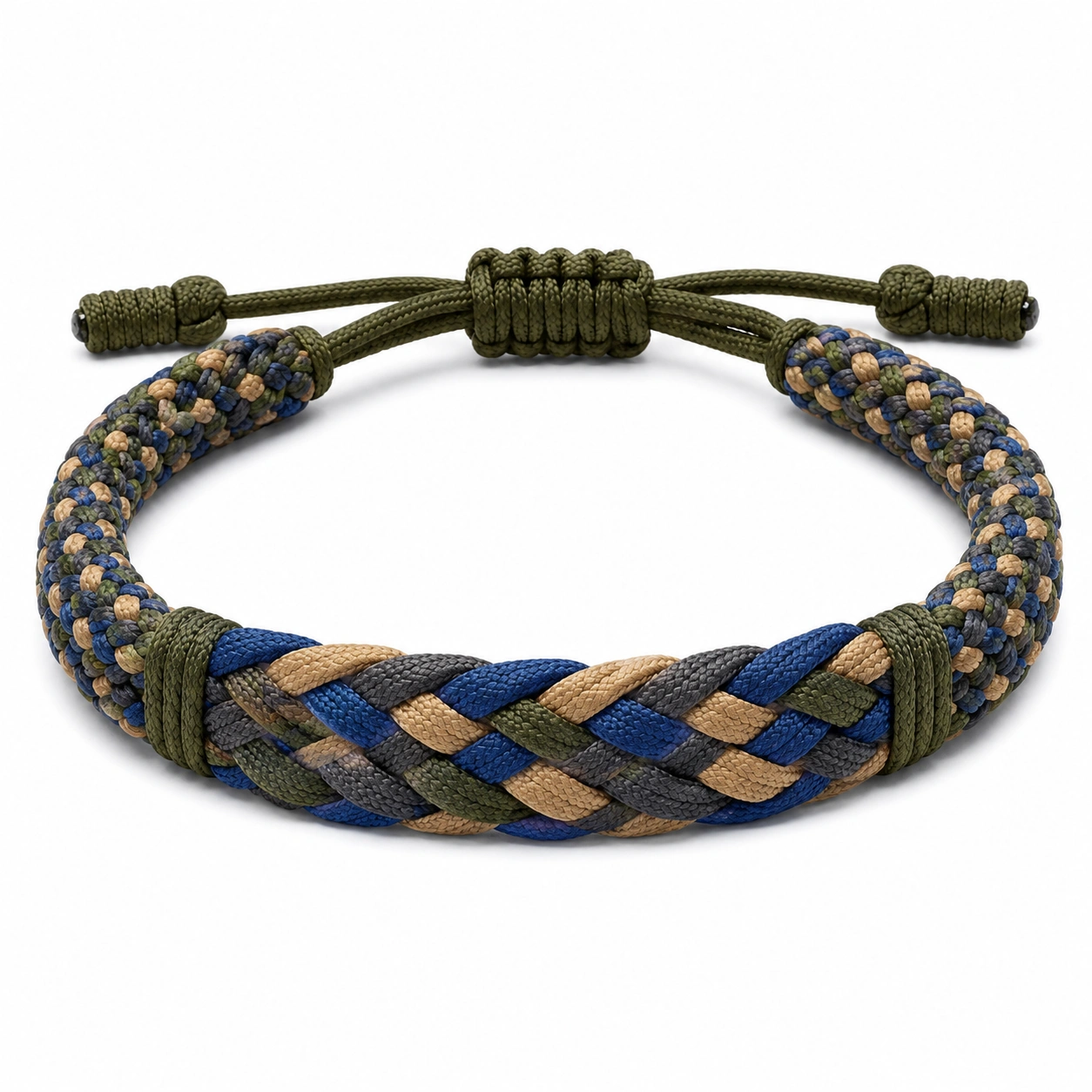Geflochtenes Armband Verstellbar in Grün/Blau/Beige-decozrina