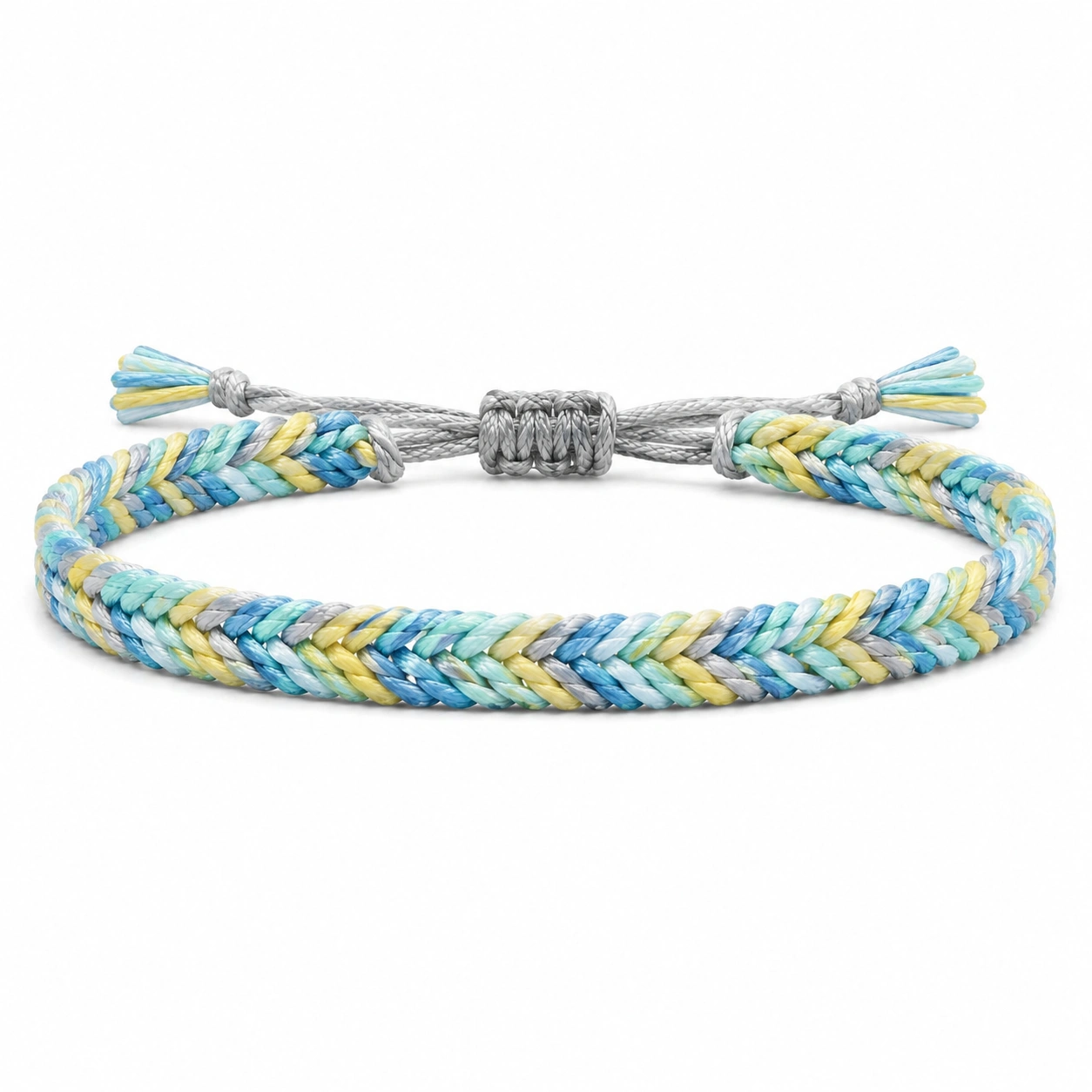 Verstellbares Geflochtenes Armband in Blau und Gelb-decozrina