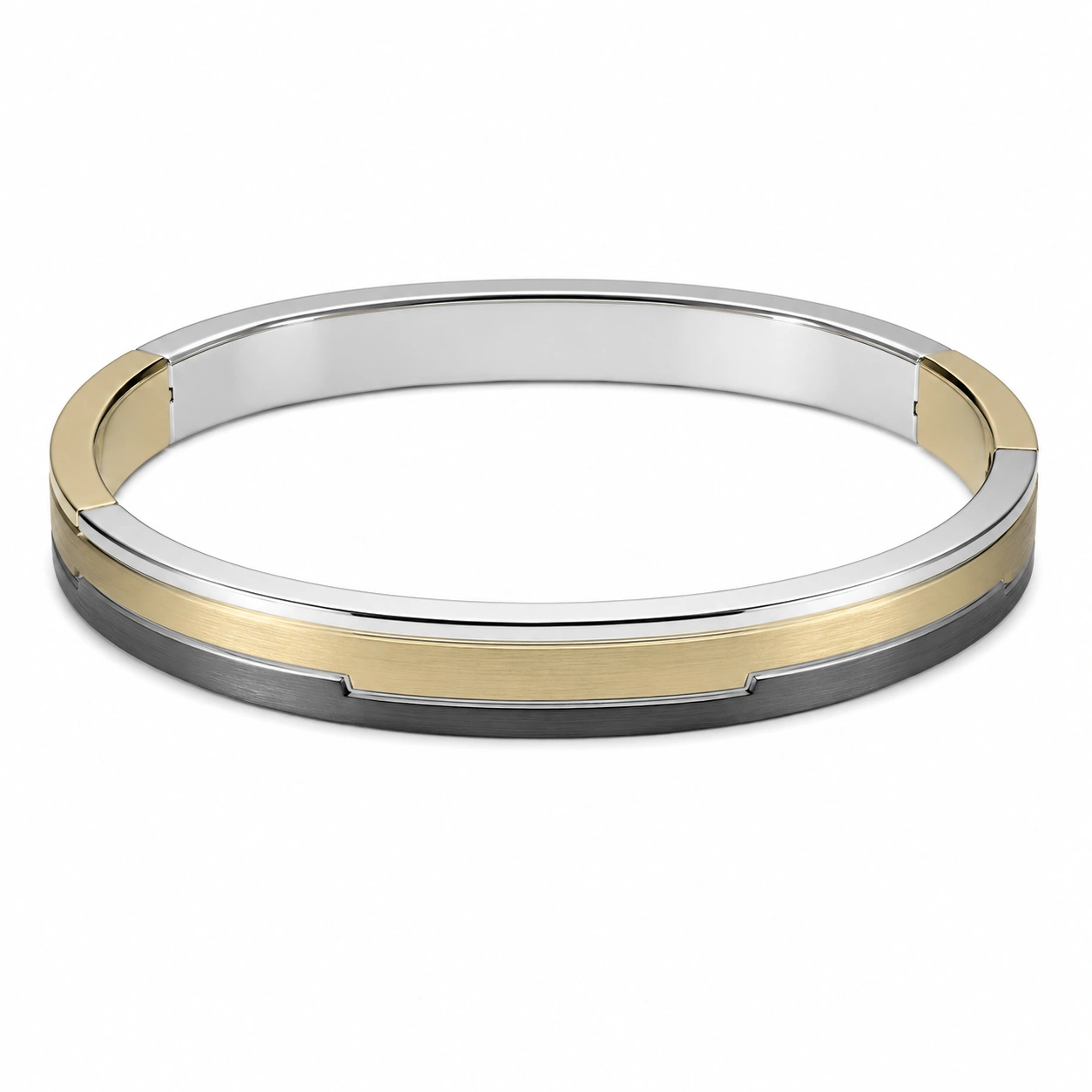 Eleganter Armreif aus Edelstahl in Silber und Gold-decozrina