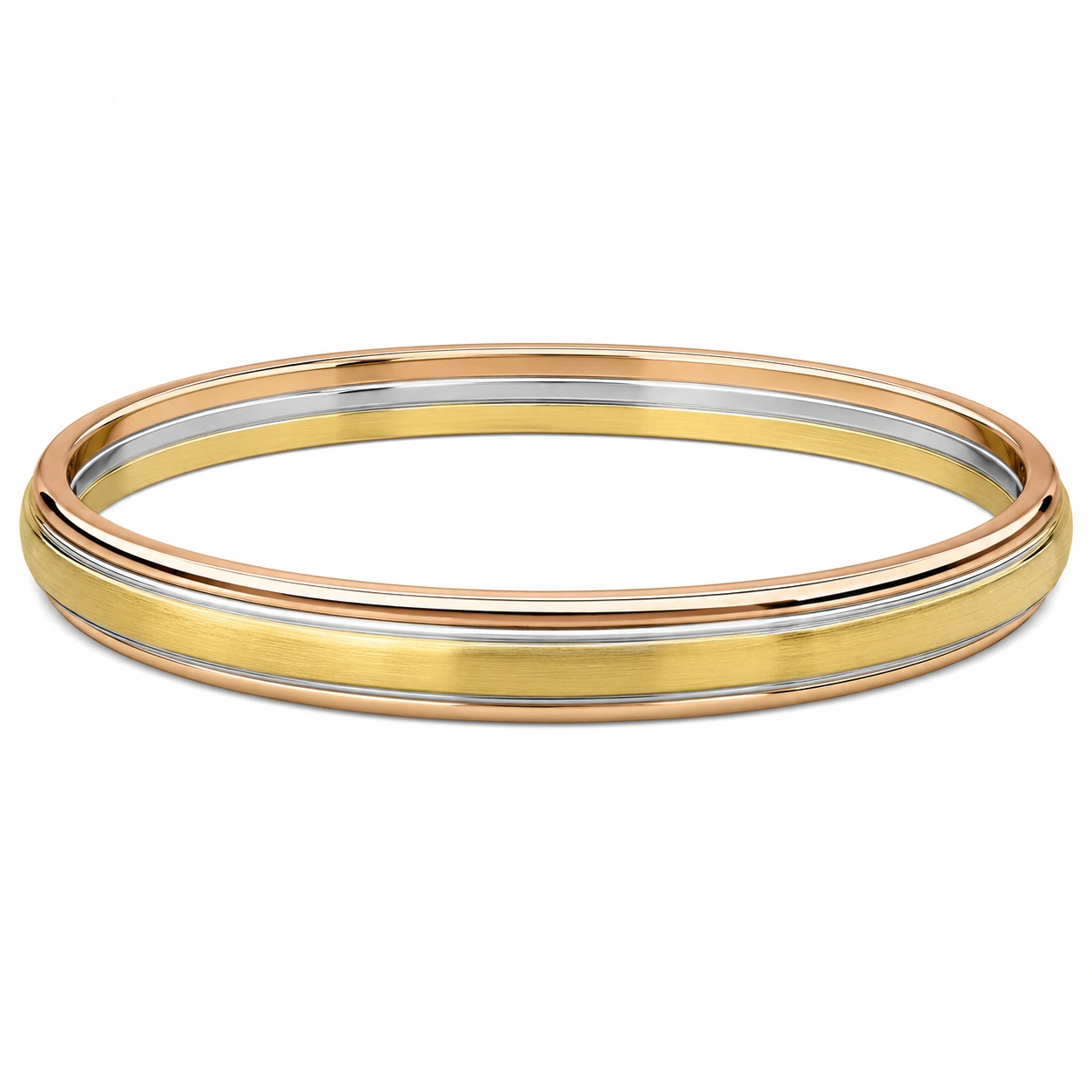 Dreifarbiger Armreif, Gold/Silber/Rosé-decozrina