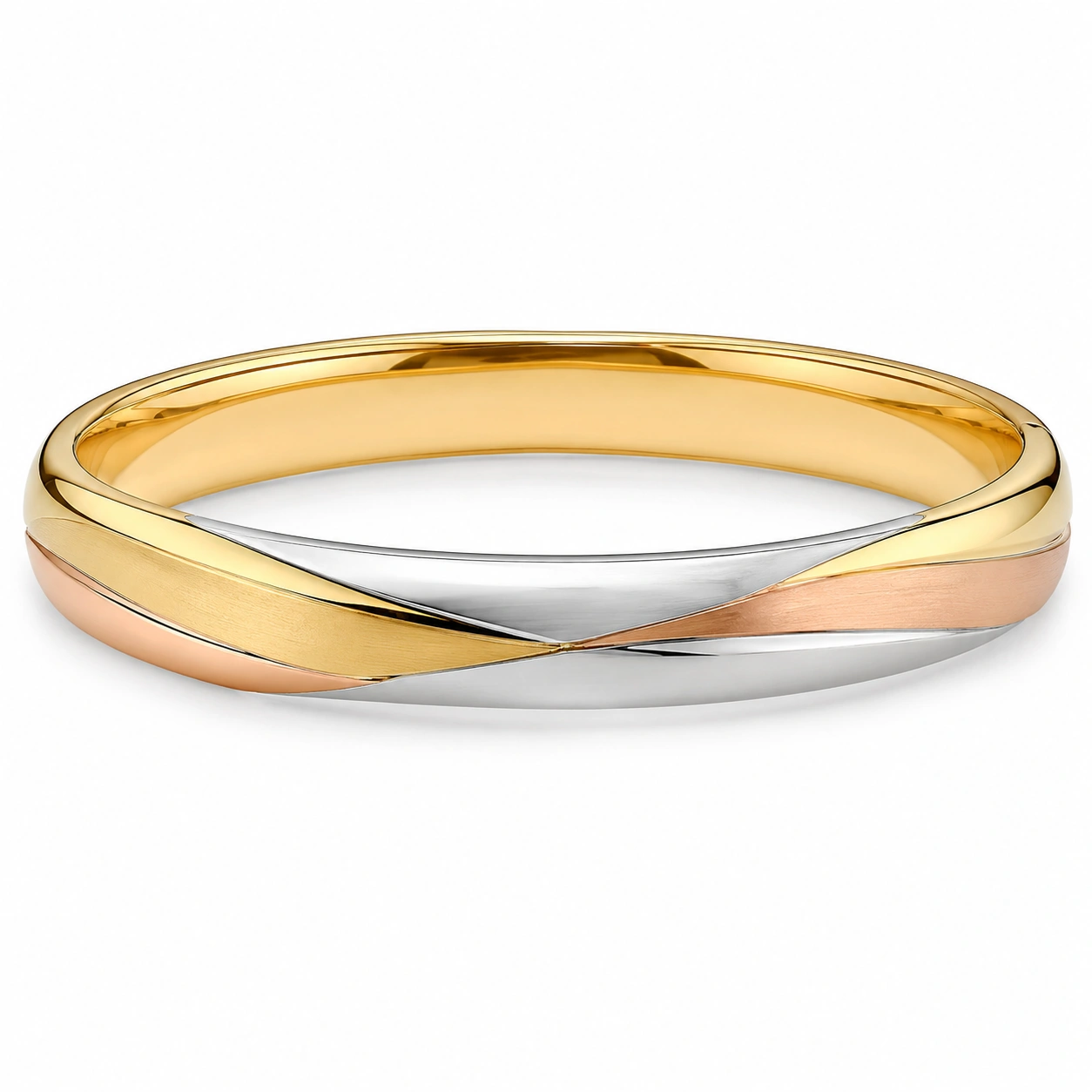Eleganter Armreif Dreifarbig Gold Silber Roségold-decozrina