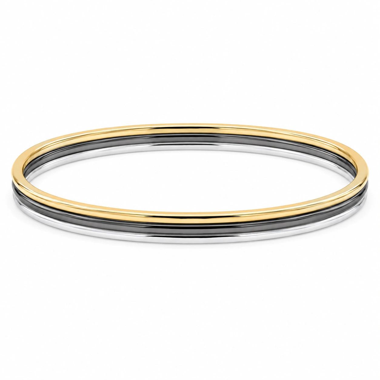 Elegantes Damen Armreif-Set in Gold und Silber, 19 cm-decozrina