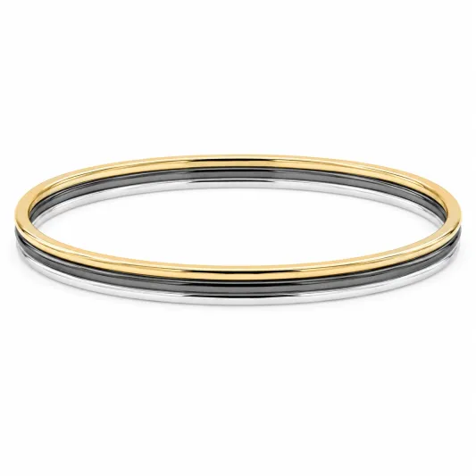 Elegantes Damen Armreif-Set in Gold und Silber, 19 cm-decozrina
