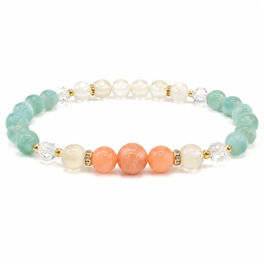 Armband mit Edelsteinperlen in Pastellfarben-yormaviel