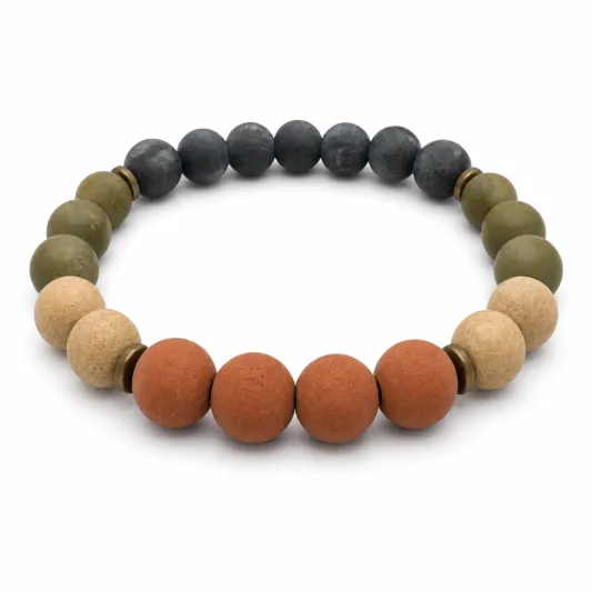 Unisex Perlenarmband mit Naturfarben 21cm-irmandrix