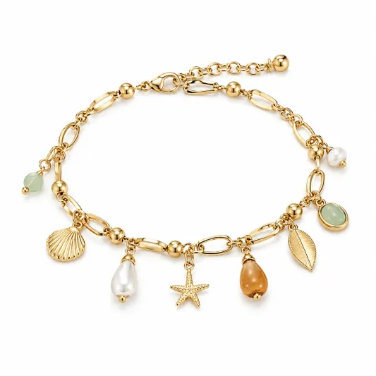 Charm-Armband in Gold mit maritimen Anhängern-irmandrix