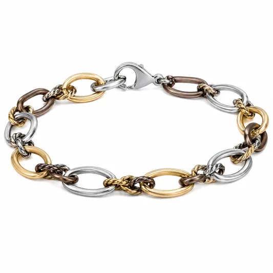 Armband in Silber, Gold und Bronze mit Karabinerverschluss-irmandrix