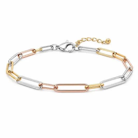 Elegantes Gliederarmband in Dreifarben Rosé/Gold/Silber-irmandrix