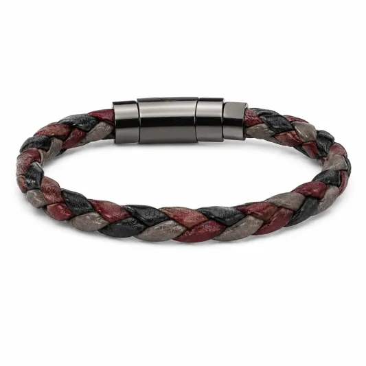 Mehrschichtiges Armband mit Magnetverschluss Braun/Blau/Schwarz-irmandrix