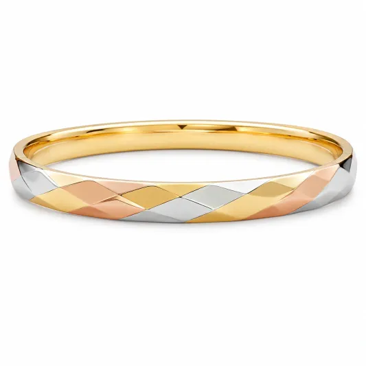 Edelstahl Armreif im Bicolor-Design mit Gold, Silber und Schwarz-irmandrix