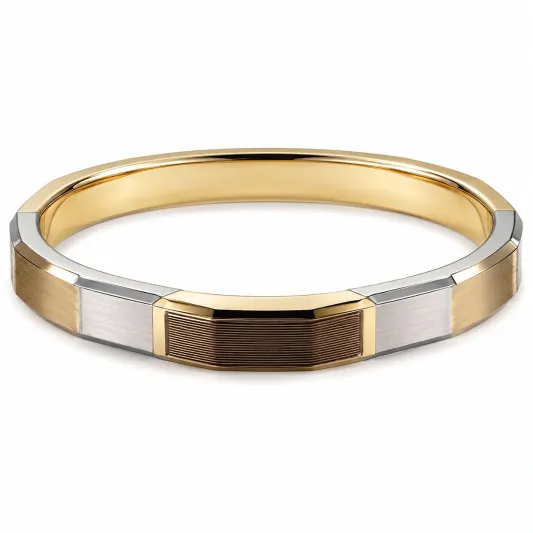 Damen Bicolor Armreif Set in Gelb- und Weißgold-irmandrix