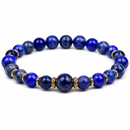 Lapislazuli Armband mit Goldakzenten, Blau-furnivela
