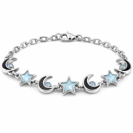 Armband mit Mond- und Sternmotiven in Silber-Blau-furnivela