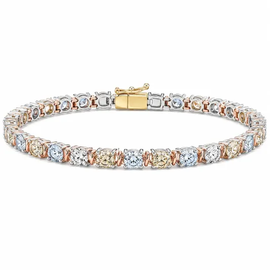 Mehrfarbiges Tennisarmband mit Zirkonia-Steinen-furnivela