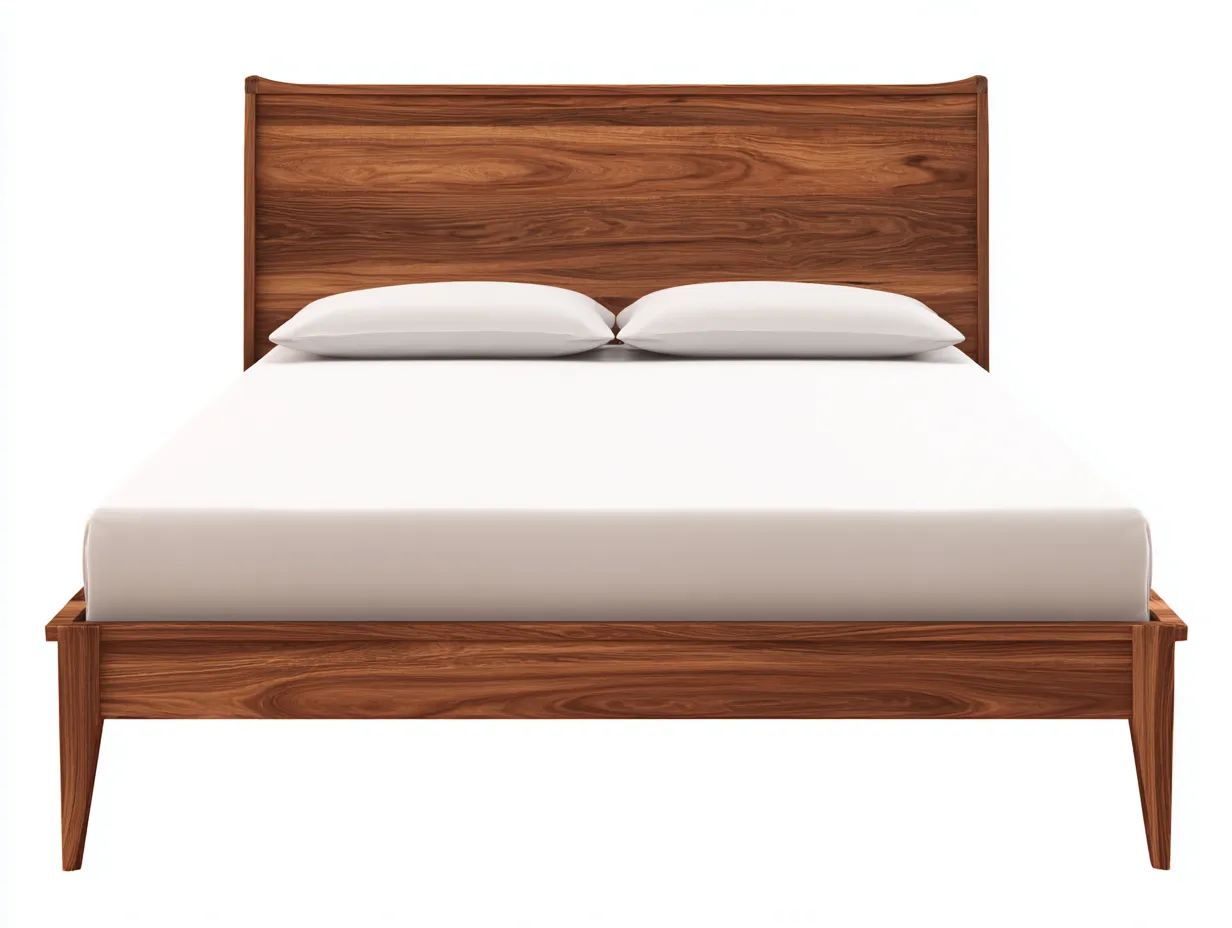 Doppelbett 210x170x110 cm - walnussbraun - Holzrahmen mit hohem Kopfteil für Schlafzimmer-Norovahaven