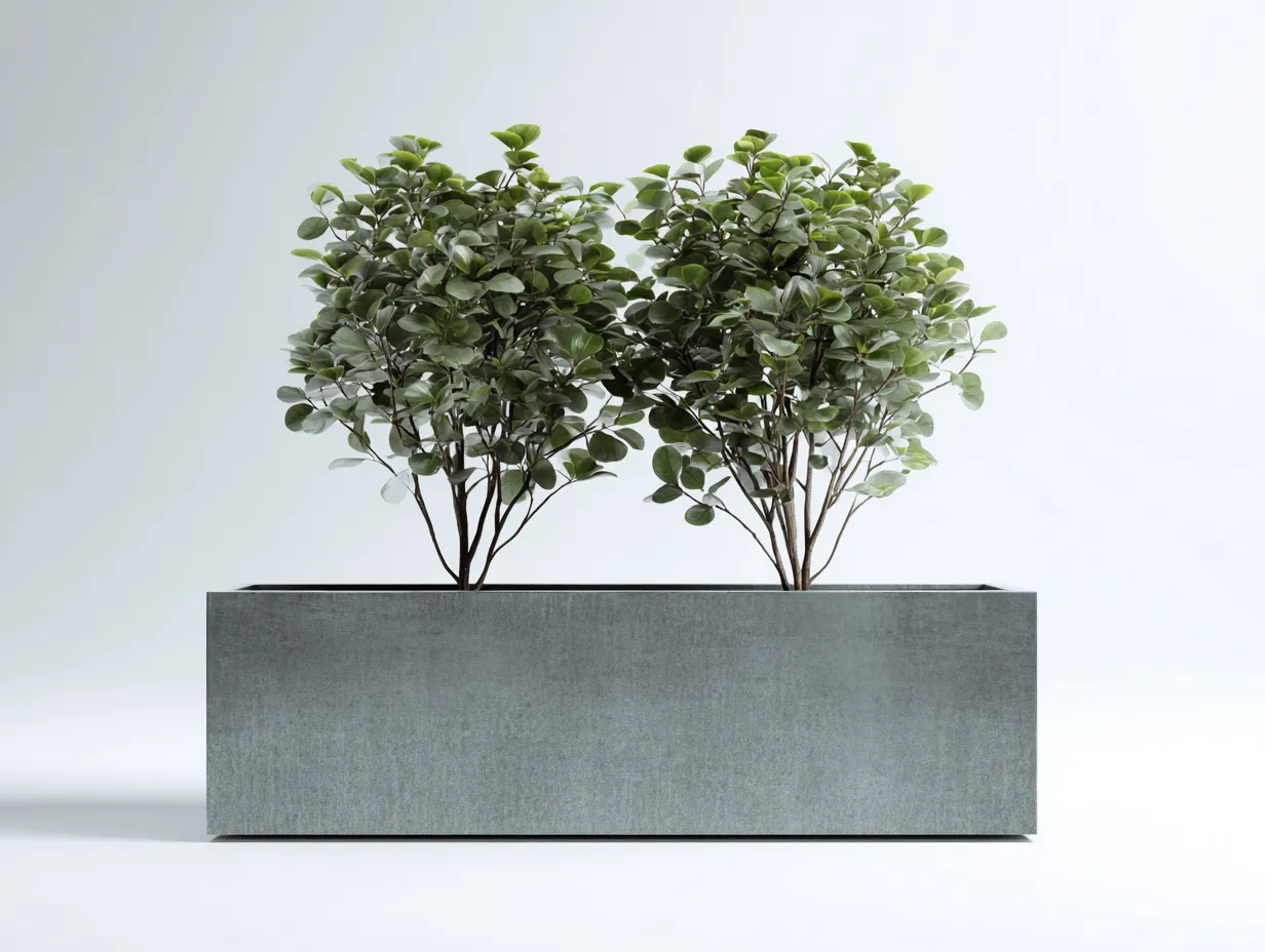 Blumentopf 120x40x46 cm - Zementgrau - rechteckiger Outdoor-Pflanzkübel mit matter Oberfläche-Norovahaven