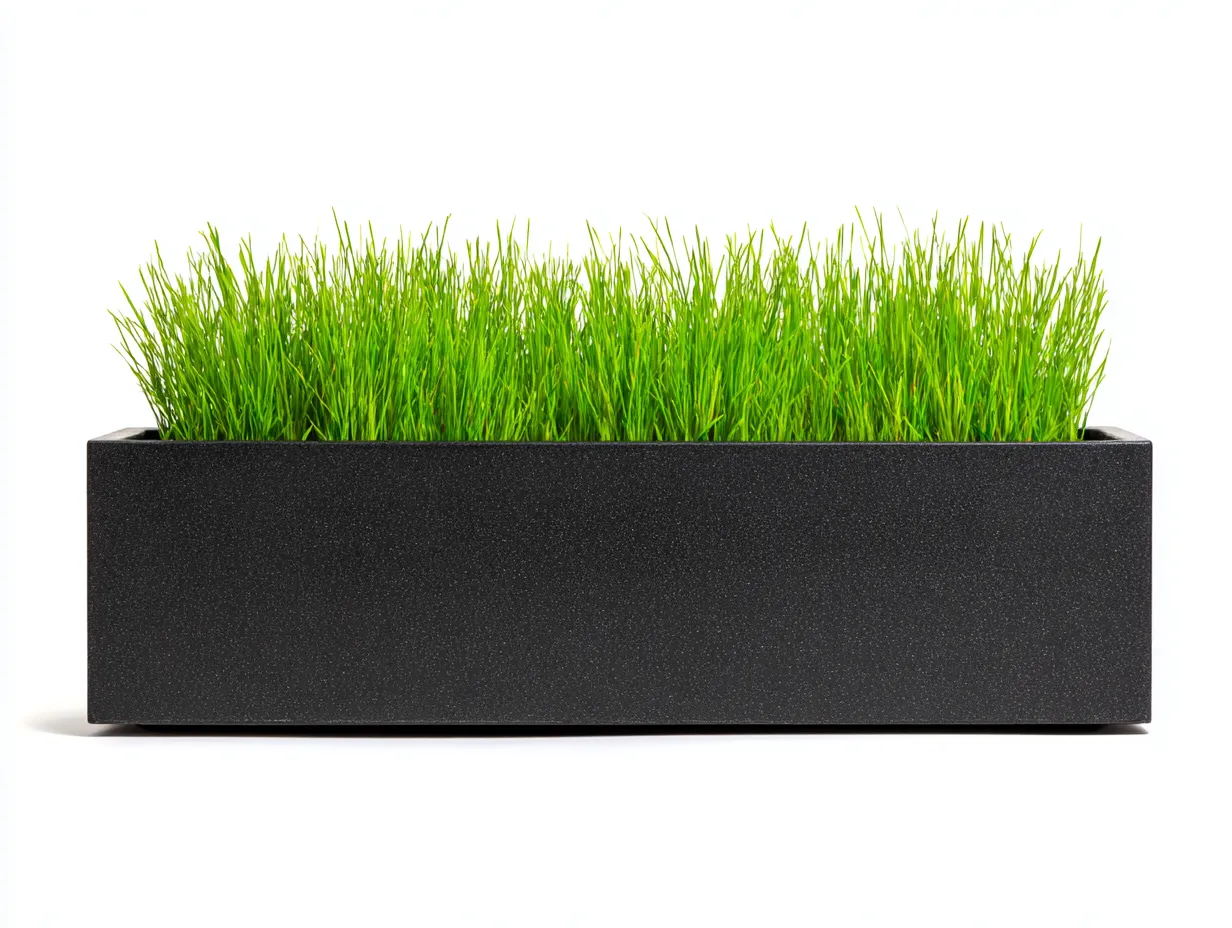 Blumentopf 105x28x34 cm - Anthrazitschwarz - rechteckiger Outdoor-Pflanzkübel aus Metall mit feiner Struktur-Norovahaven