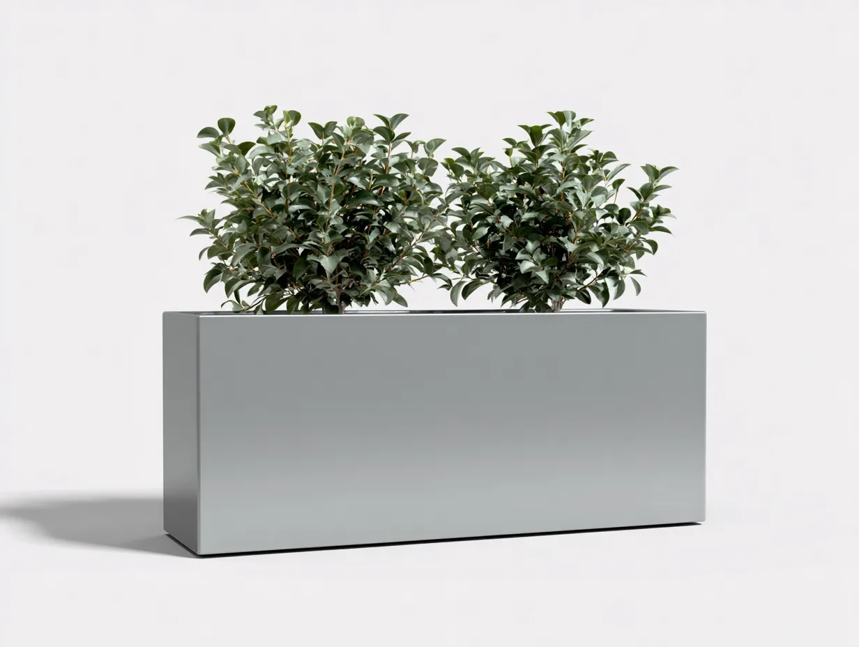 Blumentopf 118x40x43 cm - Lichtgrau - rechteckiger Outdoor-Pflanzkübel mit matter Oberfläche-Norovahaven