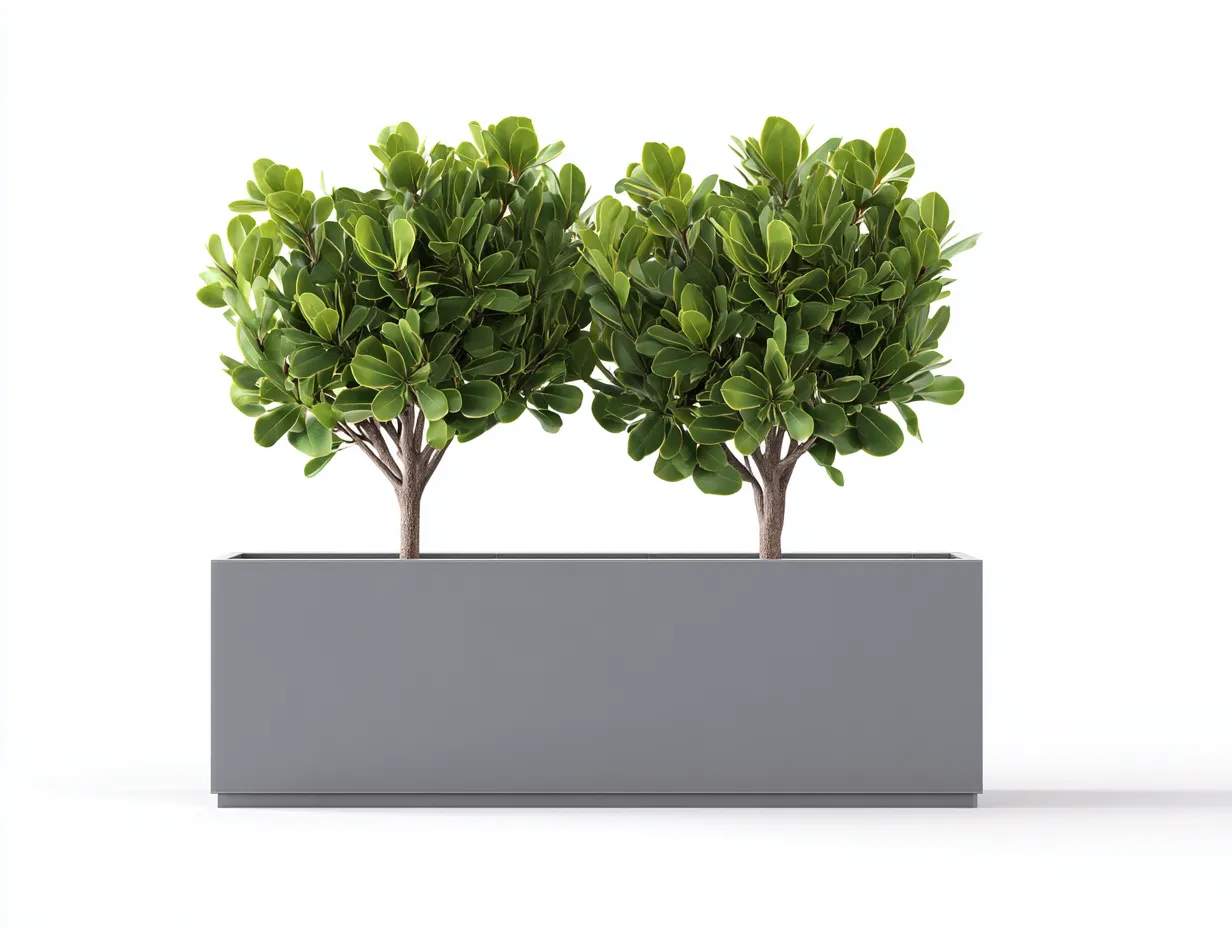 Blumentopf 110x35x42 cm - Silbergrau - rechteckiger Outdoor-Pflanzkübel mit glatter Front-Norovahaven