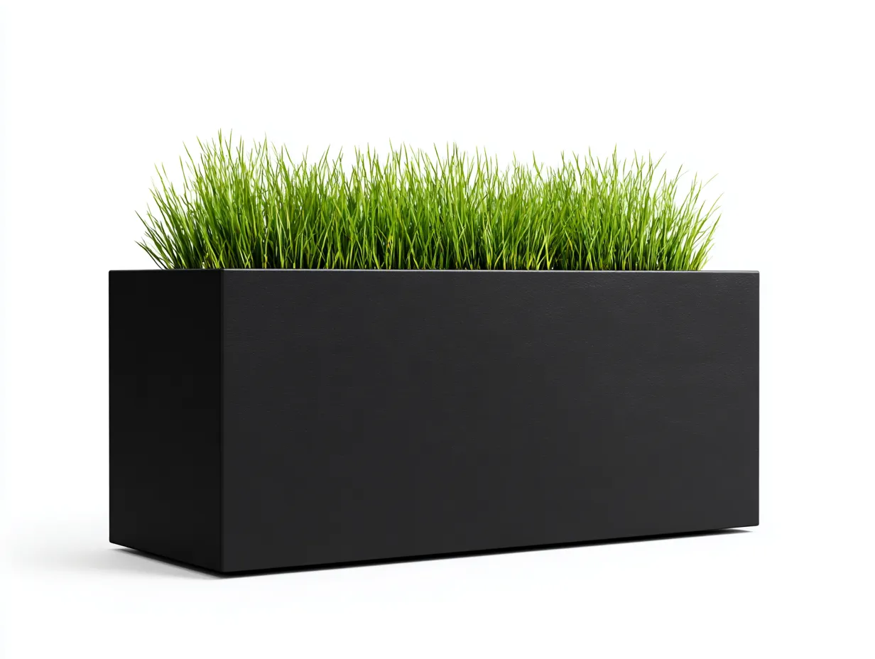 Blumentopf 110x32x40 cm - Tiefschwarz - rechteckiger Outdoor-Pflanzkübel aus Metall in glatter Ausführung-Norovahaven