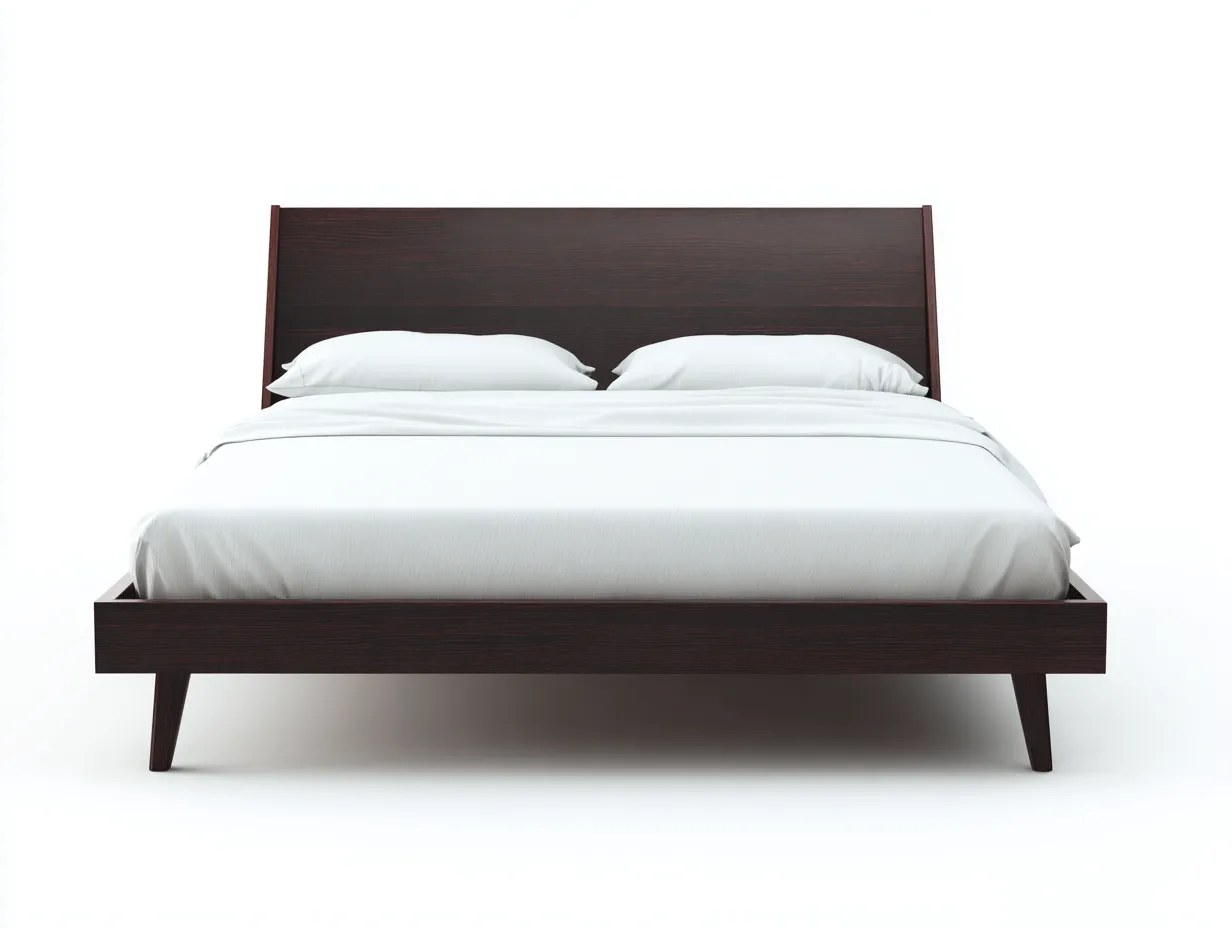 Doppelbett 214x174x108 cm - dunkelbraun - Holzrahmen mit flachem Kopfteil für Schlafzimmer-Norovahaven