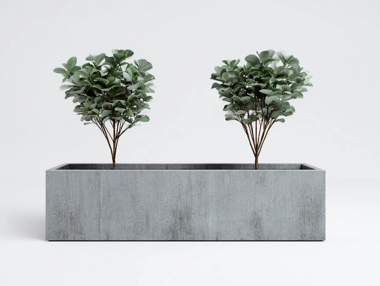 Blumentopf 120x40x45 cm - Betongrau - rechteckiger Outdoor-Pflanzkübel in Steinoptik für Terrasse-Norovahaven
