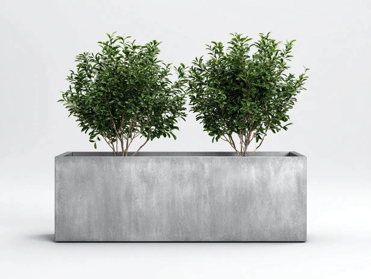 Blumentopf 125x42x45 cm - Hellgrau - rechteckiger Outdoor-Pflanzkübel in mineralischer Optik-Norovahaven
