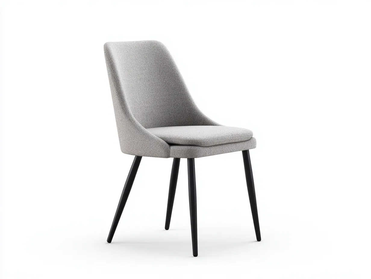 Stuhl aus Stoff 86x48x58 cm - hellgrau und schwarz - gepolstert für Esszimmer-Norovahaven