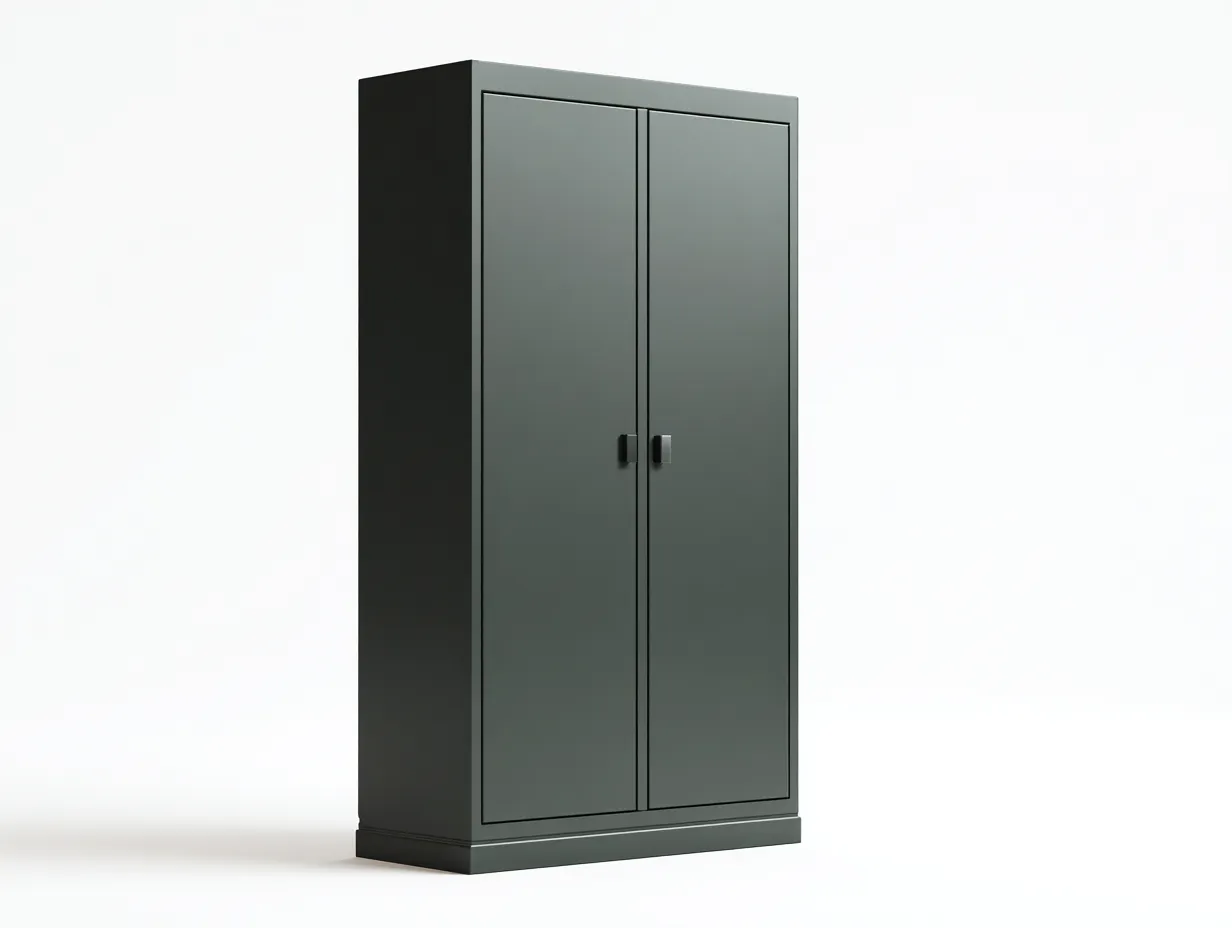 Buffetschrank 88x40x165 cm - dunkelgrünes Metall - mit 2 Türen - für das Esszimmer-Norovahaven