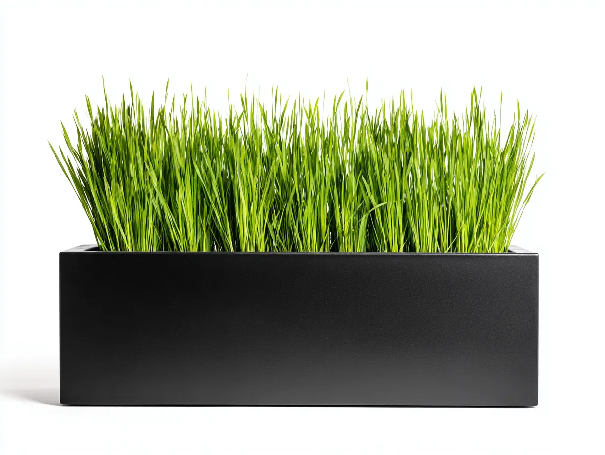 Blumentopf 100x30x36 cm - Schwarz - rechteckiger Outdoor-Pflanzkübel aus Metall mit matter Oberfläche-Norovahaven